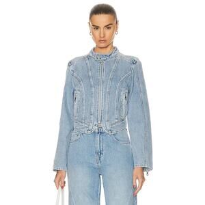 NWT GRLFRND‎ Ash Racer Denim Jacket Angeles CrestLarge Moto